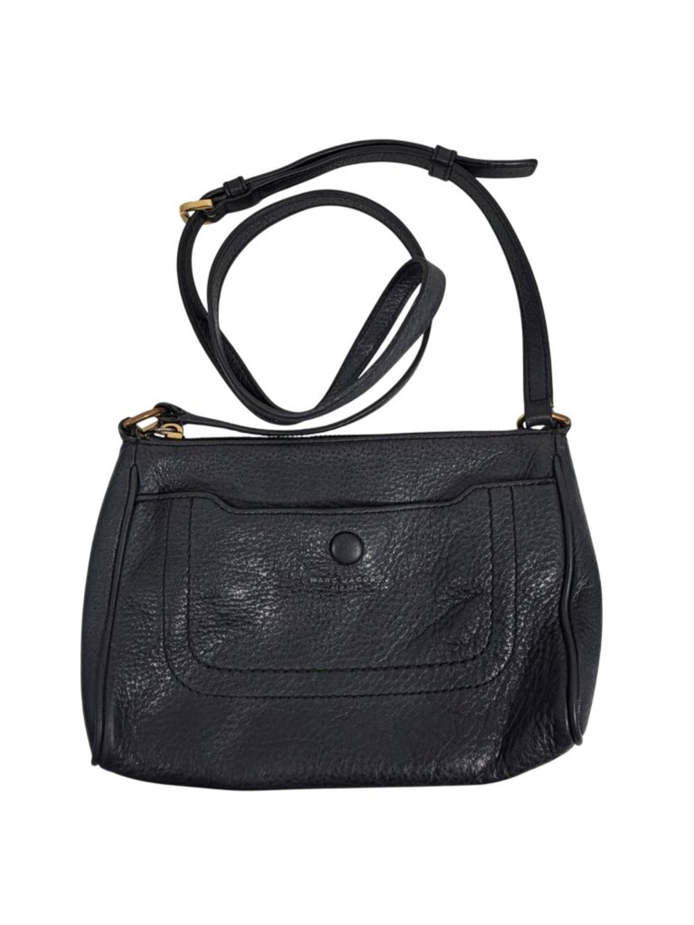 MARC JACOBS Empire City Blavy Pebbled Leather Small Crossbody Bag FLAWS